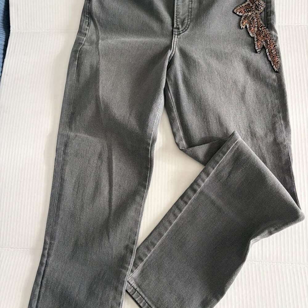 Jeans: EXPRESS, size 6R, Gray color with ornament